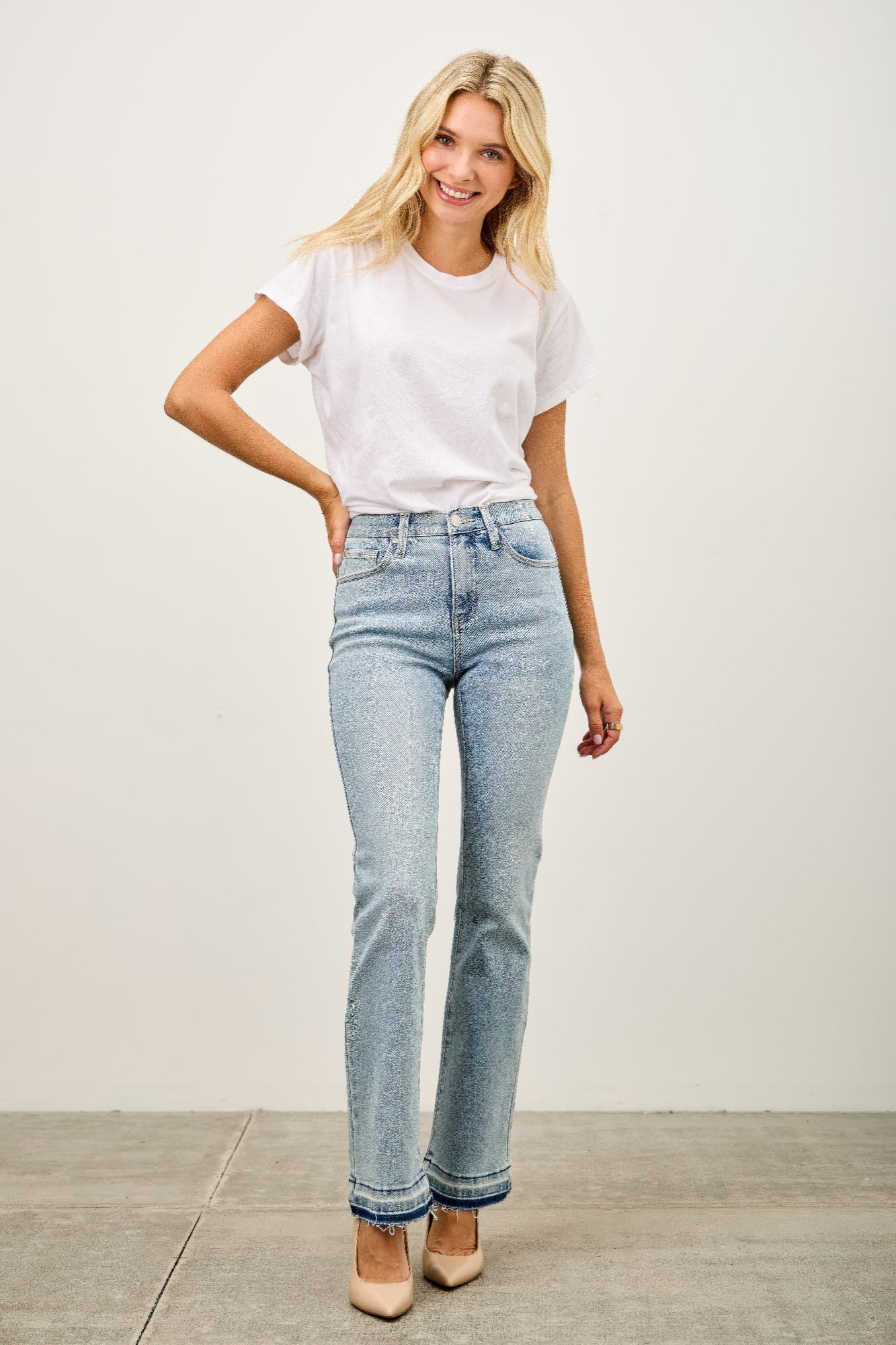 Mid Rise Flare With Released Hem - All Season Fashion