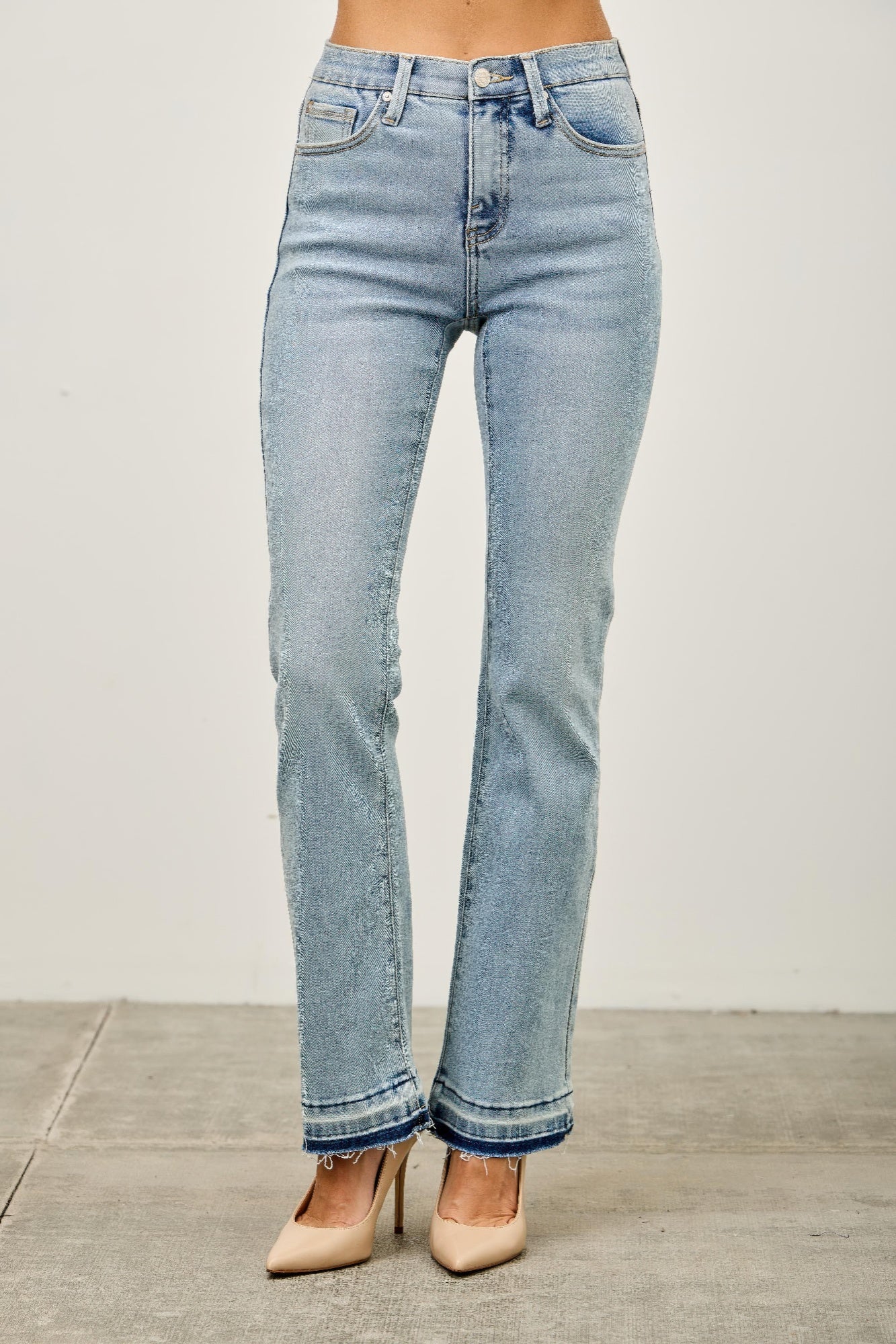 Mid Rise Flare With Released Hem - All Season Fashion