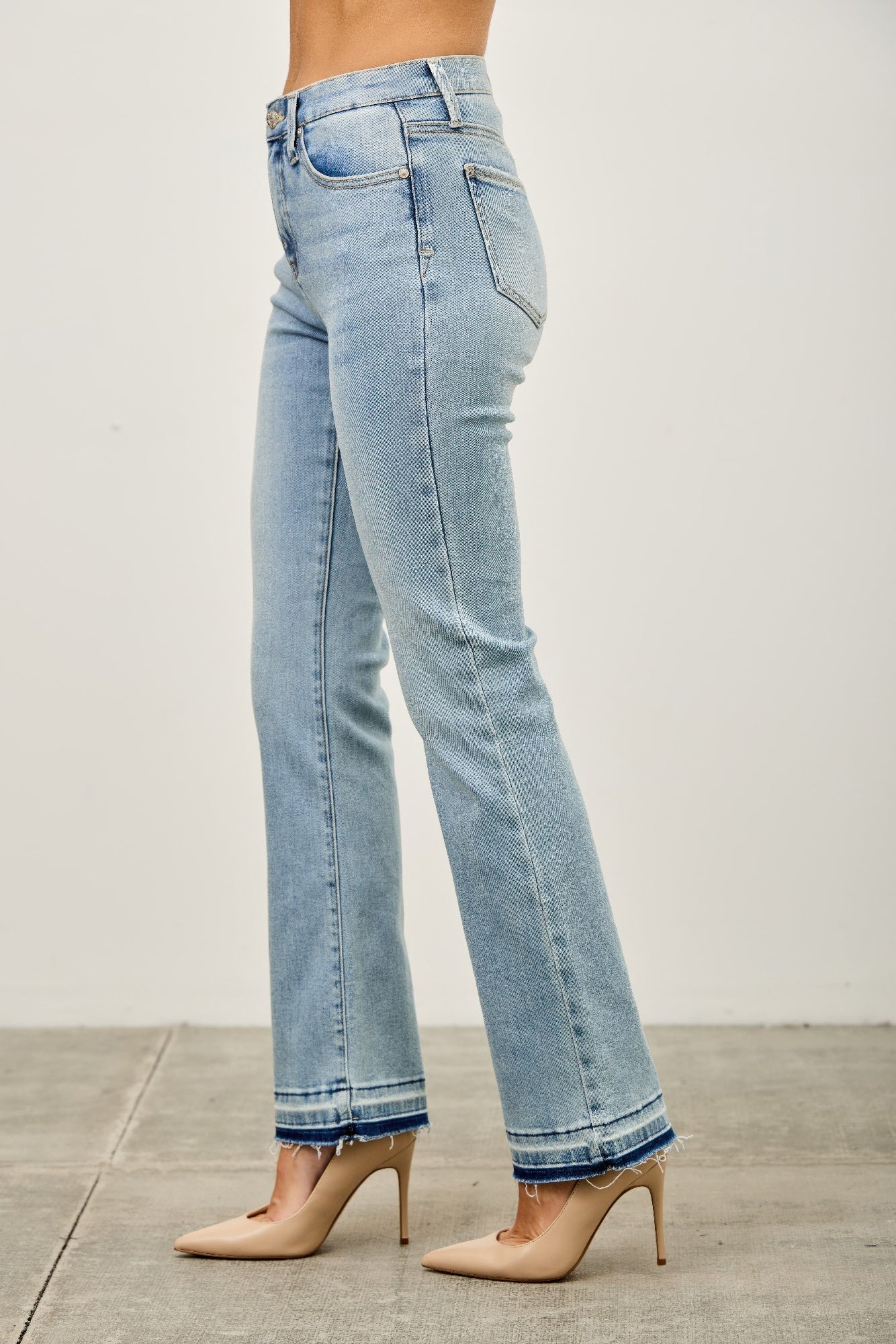 Mid Rise Flare With Released Hem - All Season Fashion