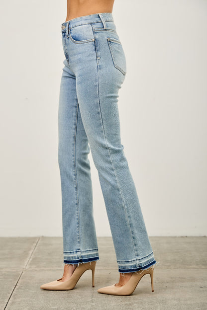 Mid Rise Flare With Released Hem - All Season Fashion