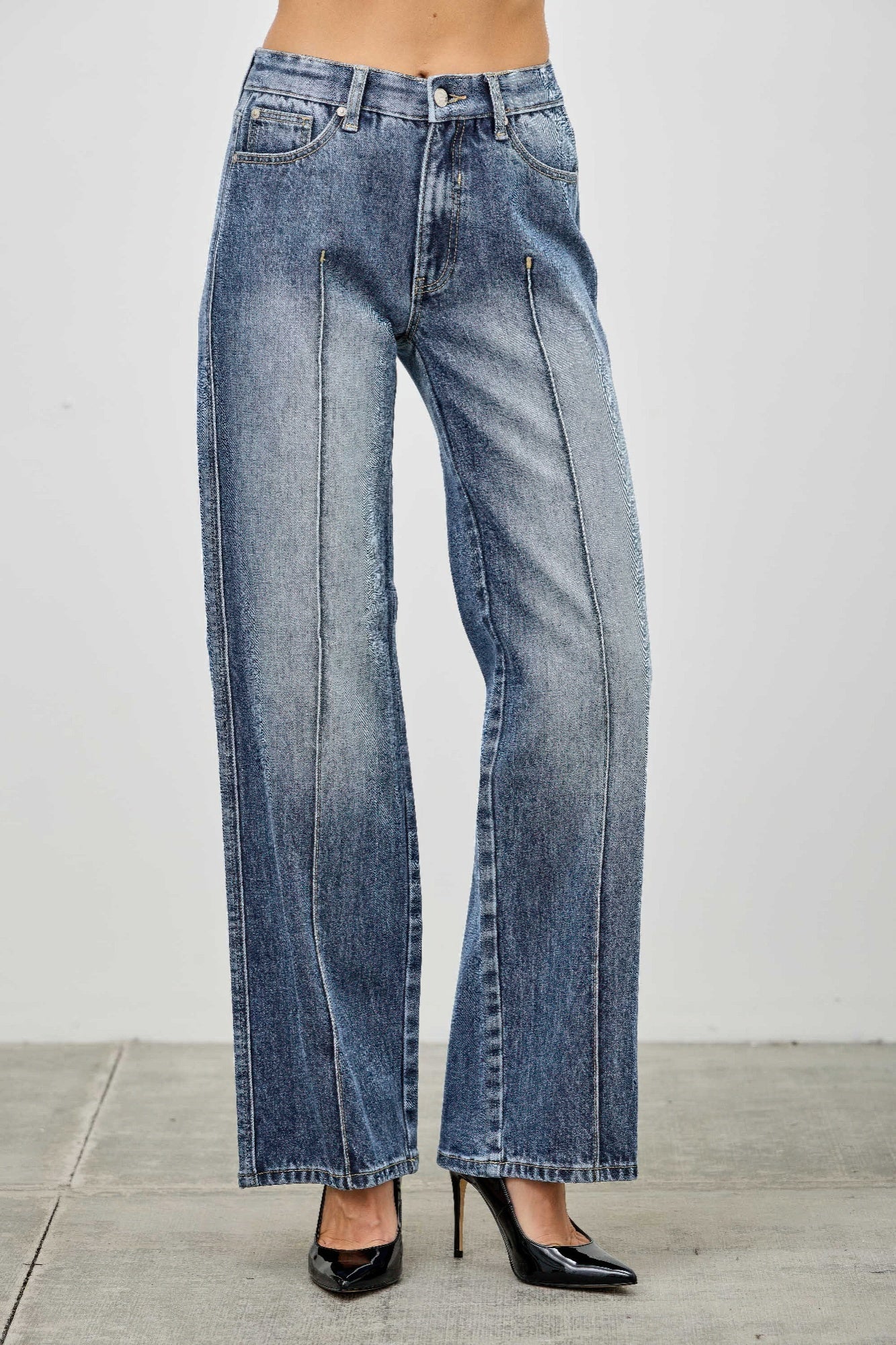 Mid Rise Straight With Pintuck - All Season Fashion