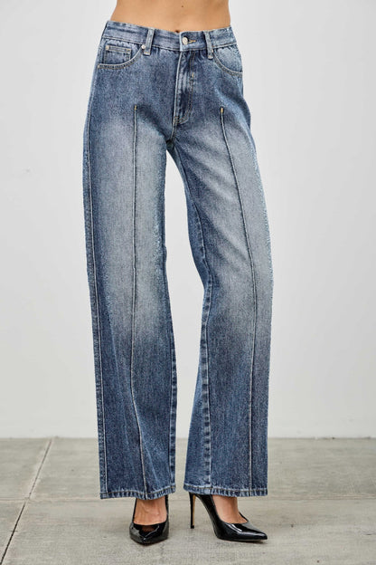 Mid Rise Straight With Pintuck - All Season Fashion