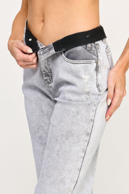 High Rise Wide Leg With Acid Grey - All Season Fashion