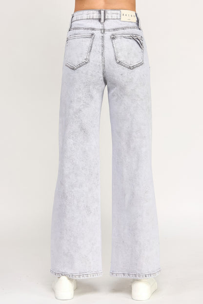 High Rise Wide Leg With Acid Grey - All Season Fashion