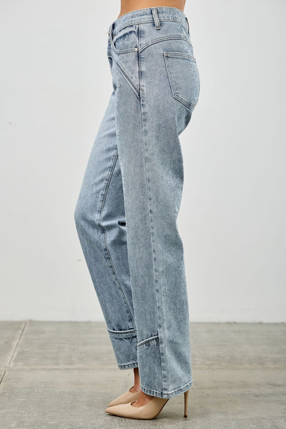 Mid Rise Straight With Piping - All Season Fashion