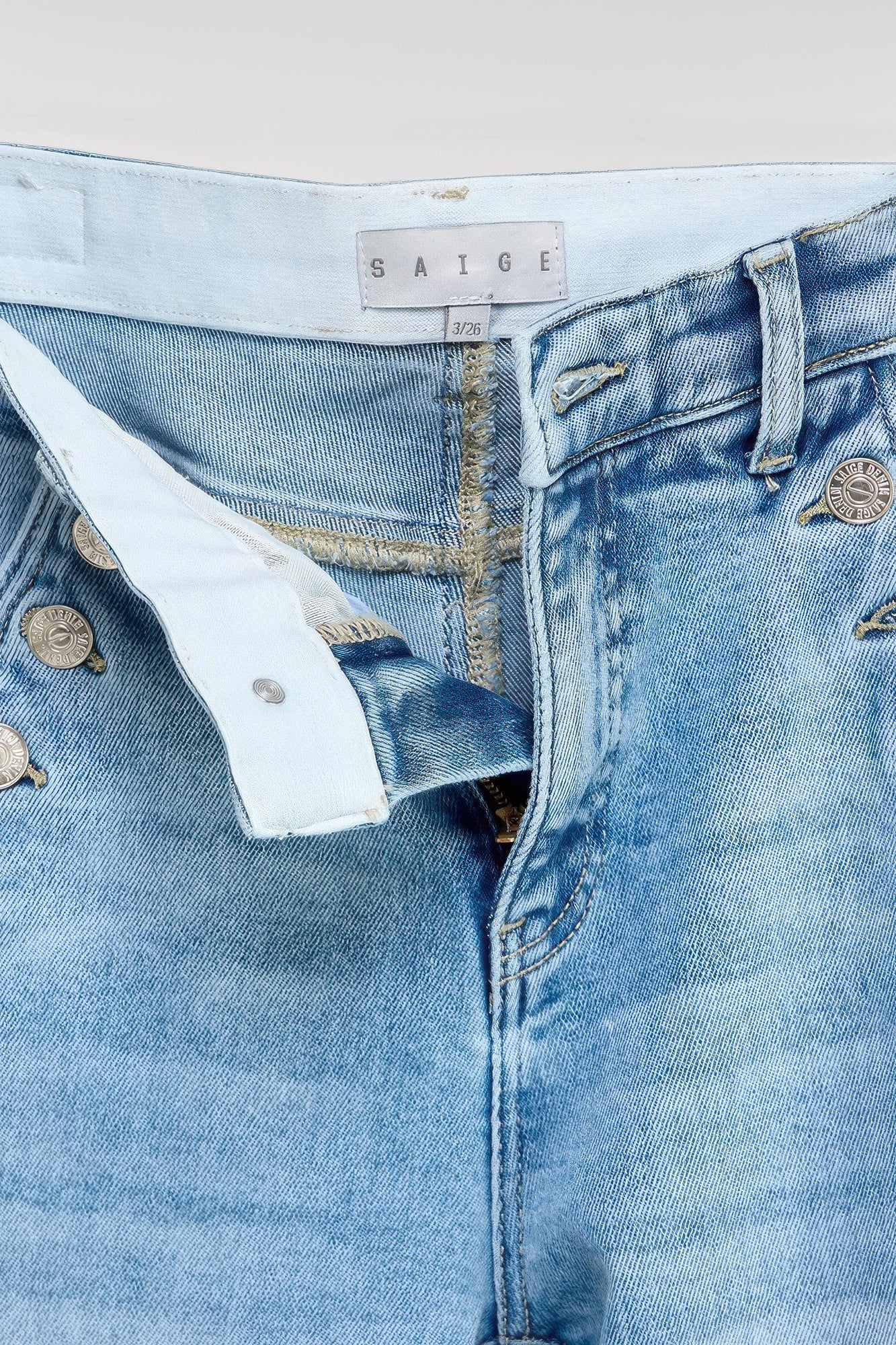 High Rise Straight With Button Pocket - All Season Fashion
