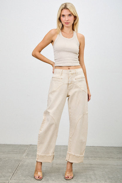 High Rise Colored Western Barrel - All Season Fashion