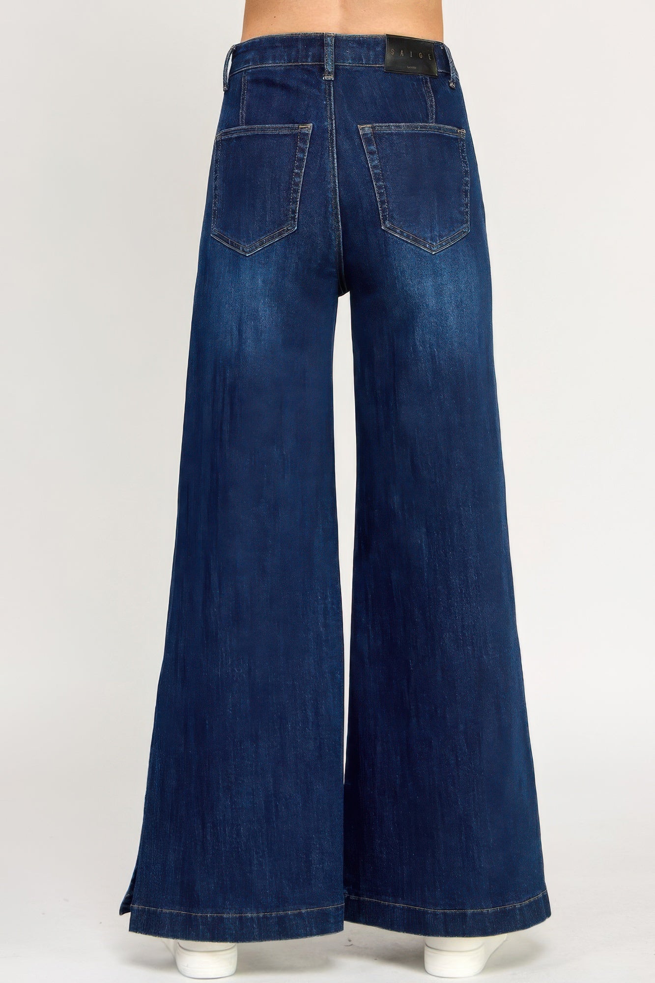 High Rise Wide Leg With Button Slit - All Season Fashion