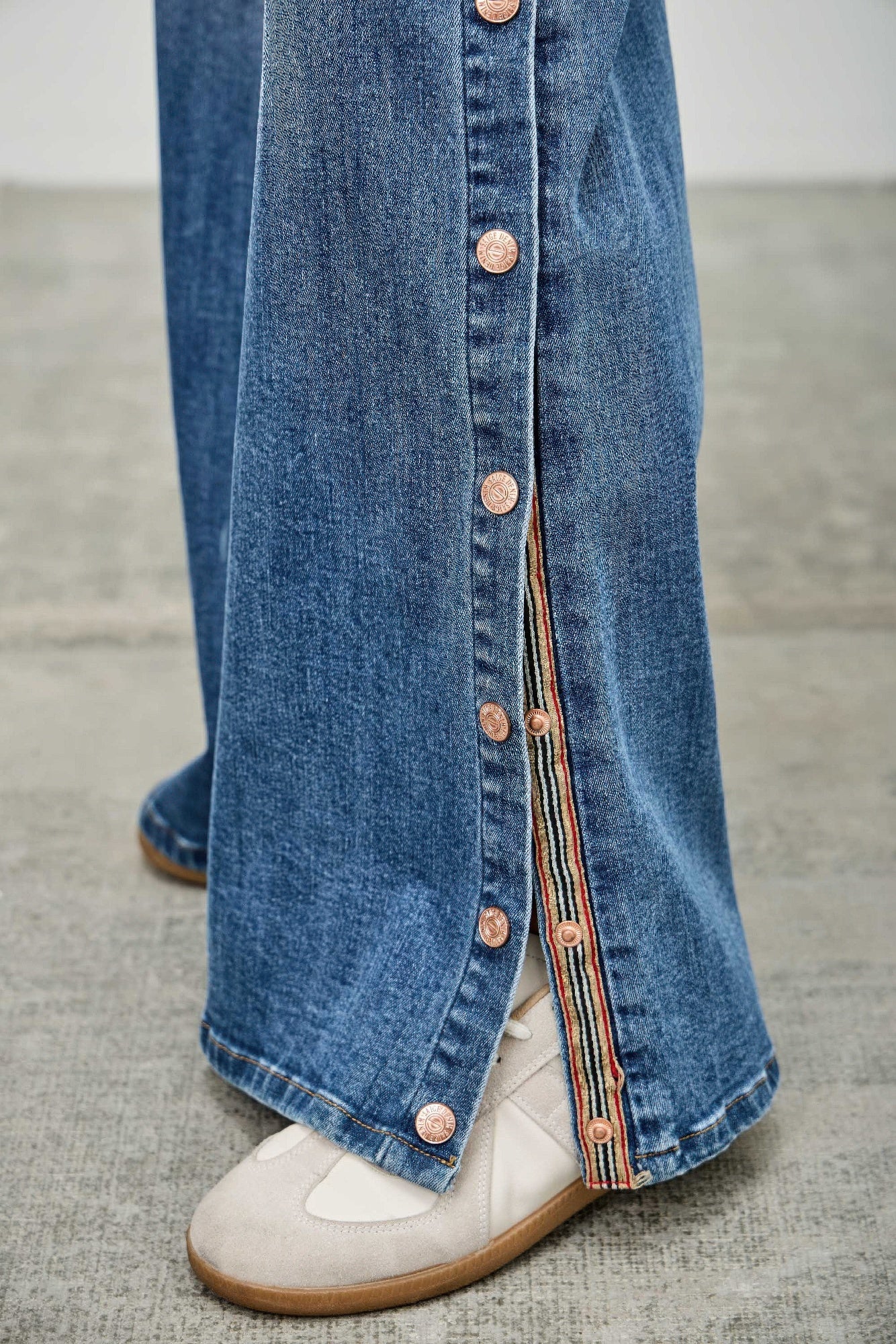 High Rise Wide Leg With Snap Buttons - All Season Fashion