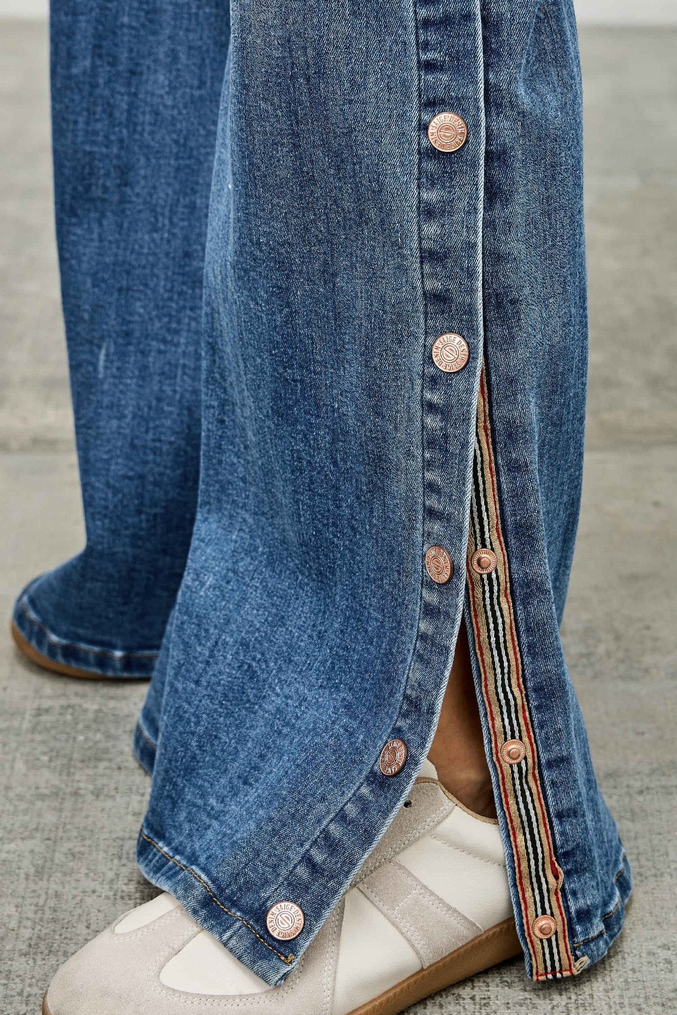 High Rise Wide Leg With Snap Buttons - All Season Fashion