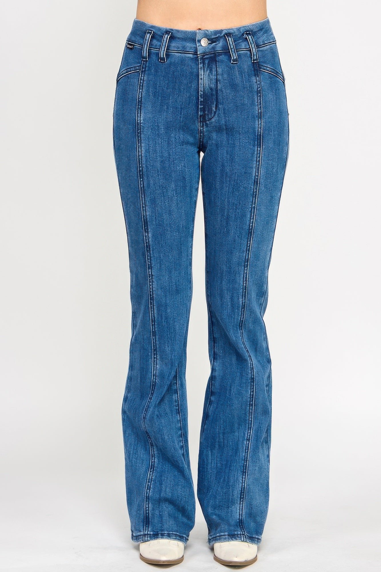 Hige Rise Seam Detail Bell Bottom - All Season Fashion