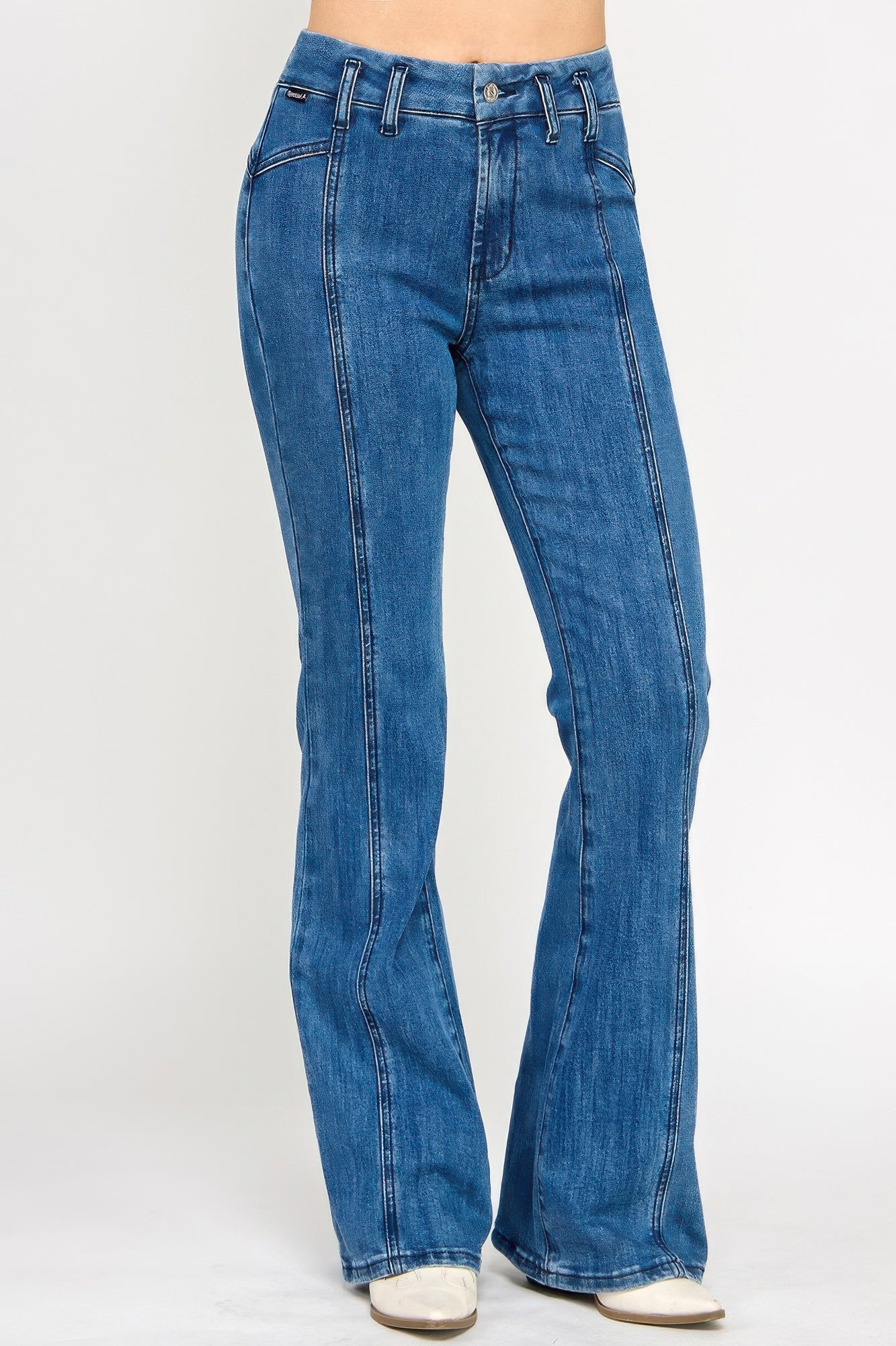 Hige Rise Seam Detail Bell Bottom - All Season Fashion