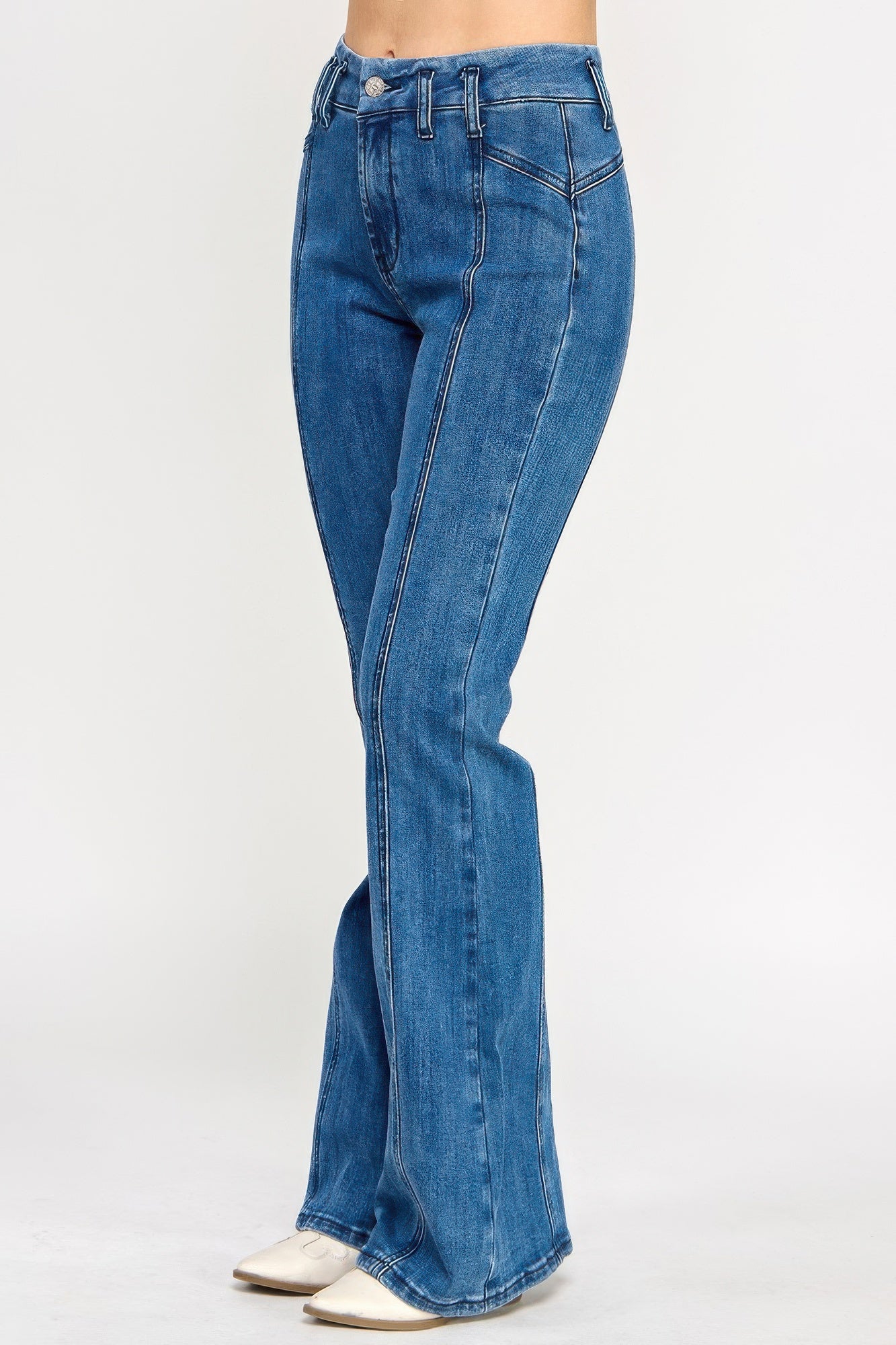 Hige Rise Seam Detail Bell Bottom - All Season Fashion