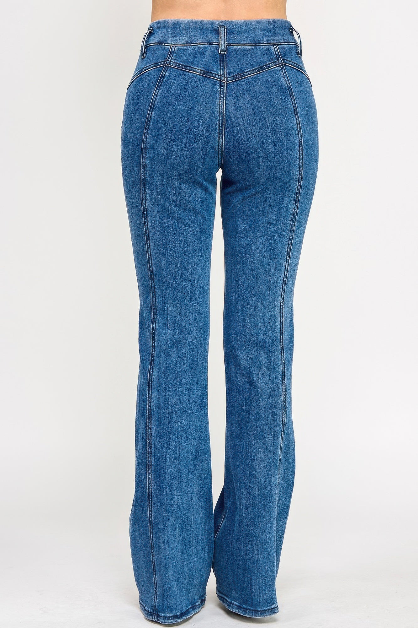 Hige Rise Seam Detail Bell Bottom - All Season Fashion