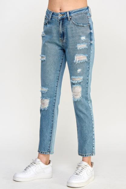 High Rise Distressed Relaxed Straight - All Season Fashion