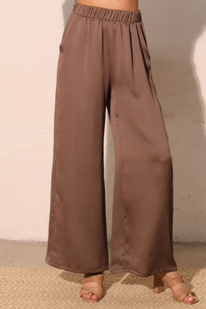 Hammered Satin Pocket Pants - All Season Fashion