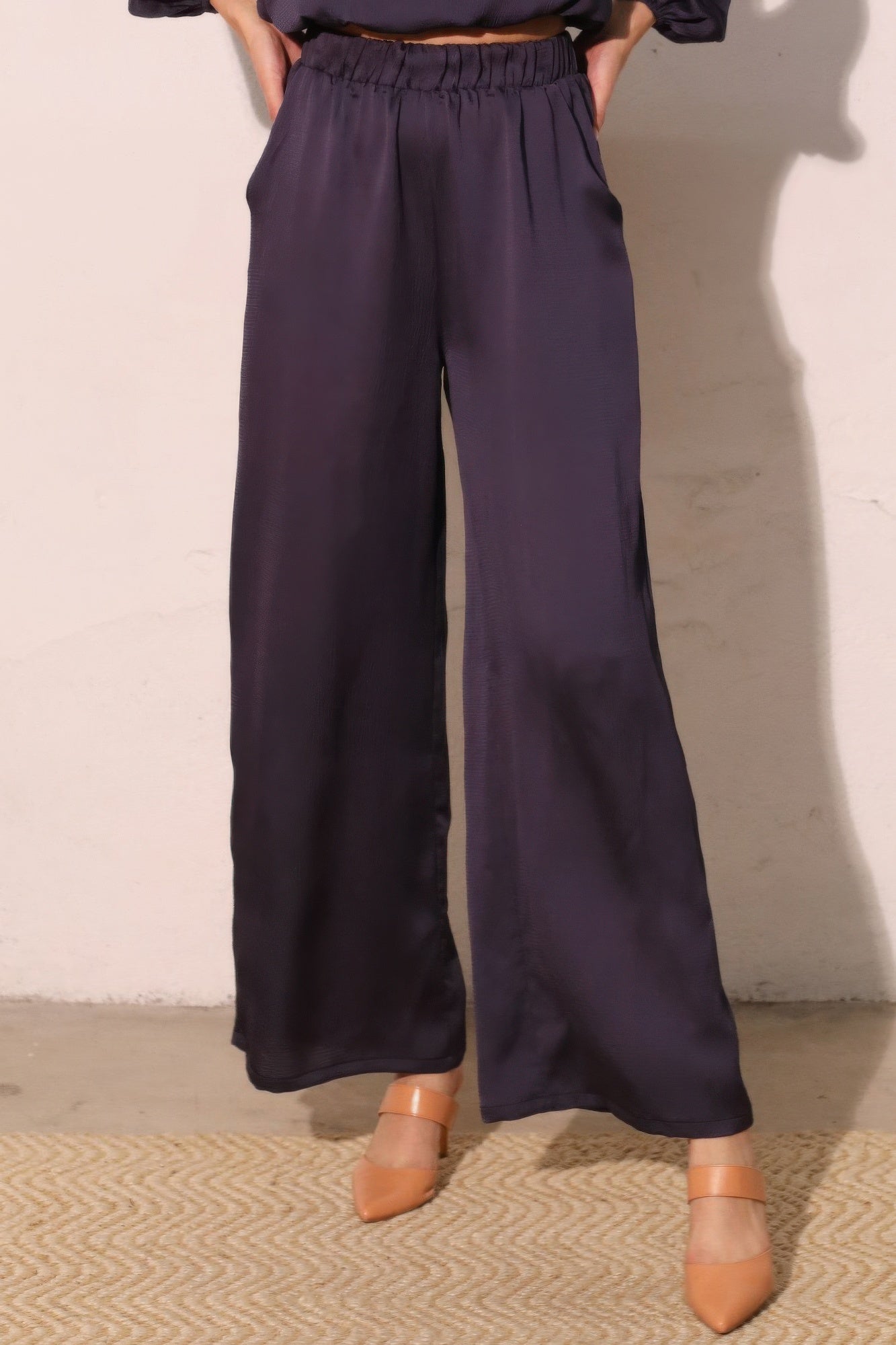 Hammered Satin Pocket Pants - All Season Fashion