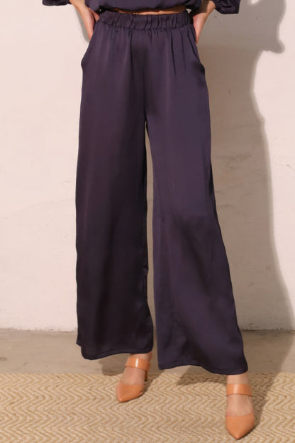 Hammered Satin Pocket Pants - All Season Fashion