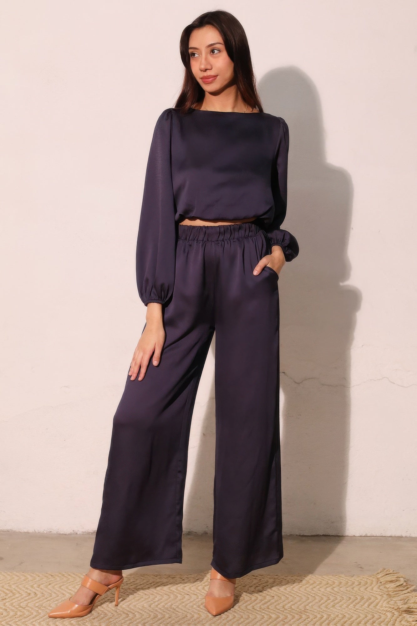 Hammered Satin Pocket Pants - All Season Fashion