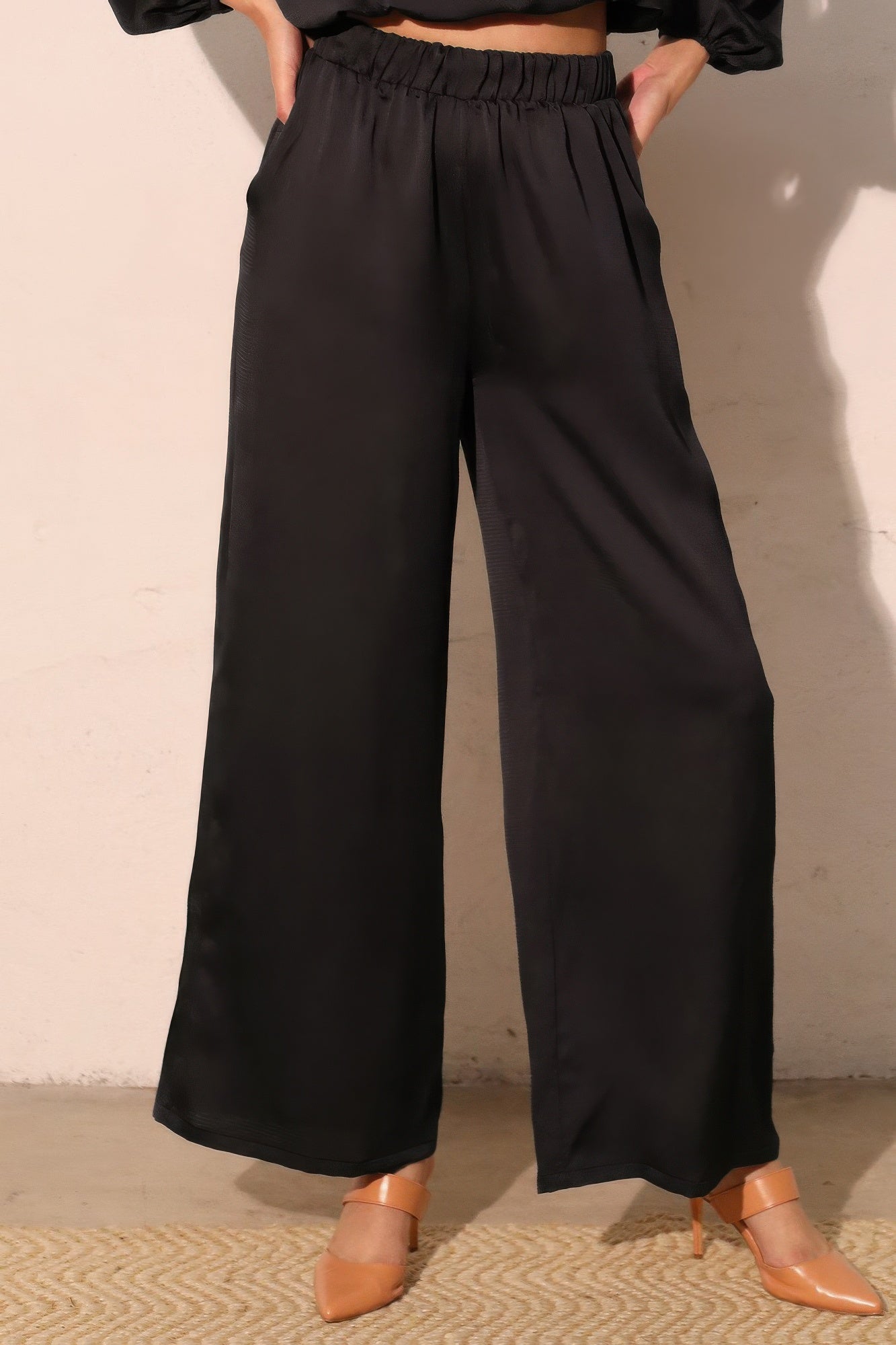 Hammered Satin Pocket Pants - All Season Fashion