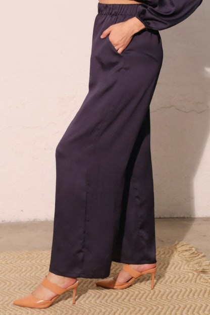 Hammered Satin Pocket Pants - All Season Fashion