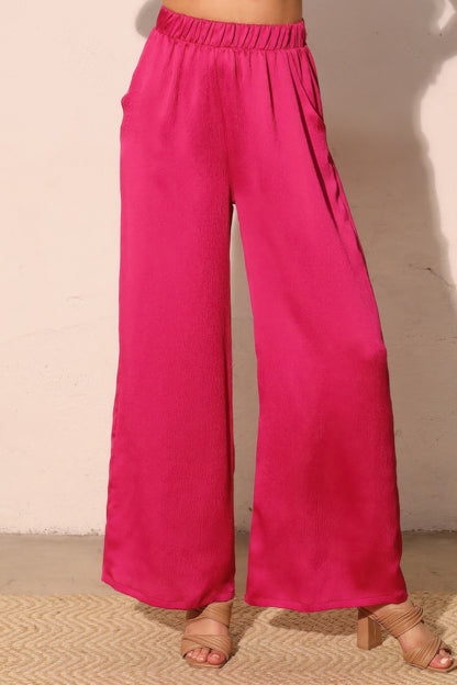 Hammered Satin Pocket Pants - All Season Fashion