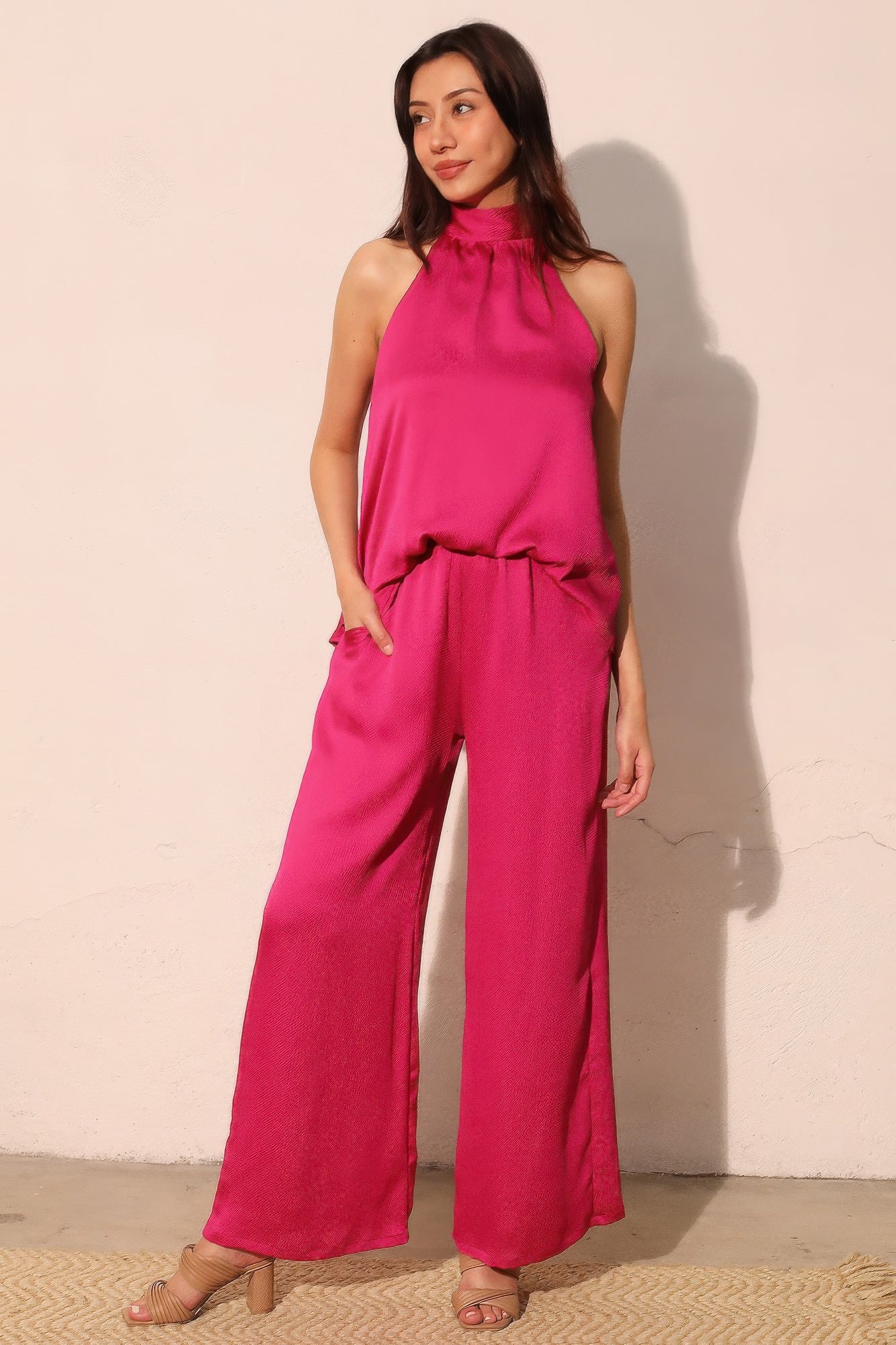 Hammered Satin Pocket Pants - All Season Fashion