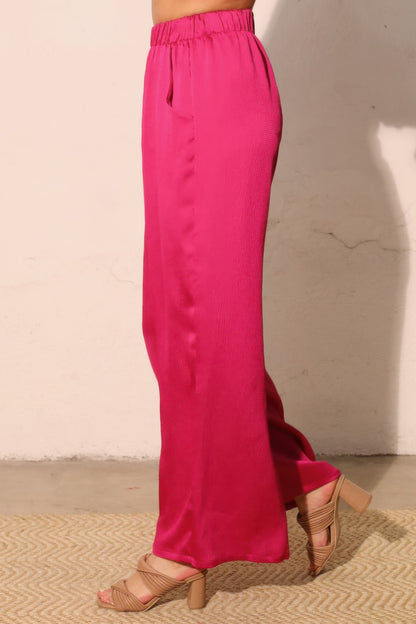 Hammered Satin Pocket Pants - All Season Fashion