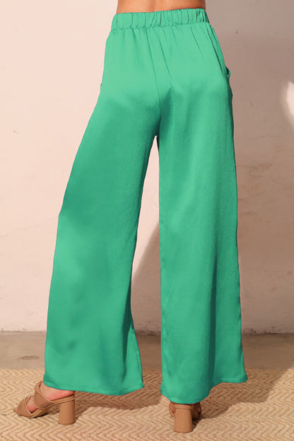 Hammered Satin Pocket Pants - All Season Fashion