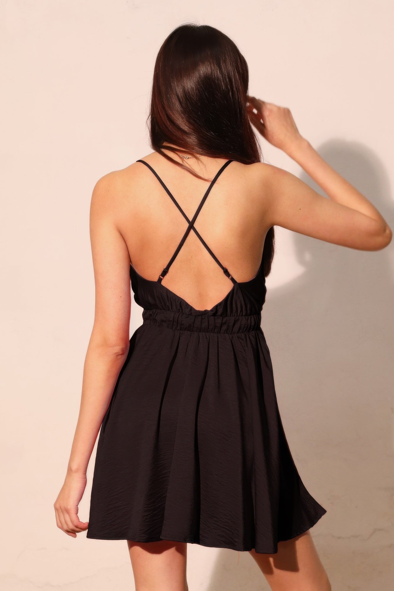 Washed Satin Crepe Cami Skater Dress - All Season Fashion