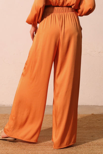 Washed Poly Silk Pocket Pants - All Season Fashion