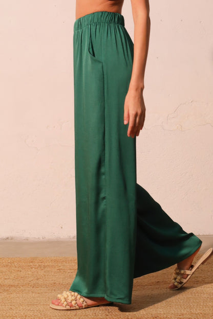 Washed Poly Silk Pocket Pants - All Season Fashion