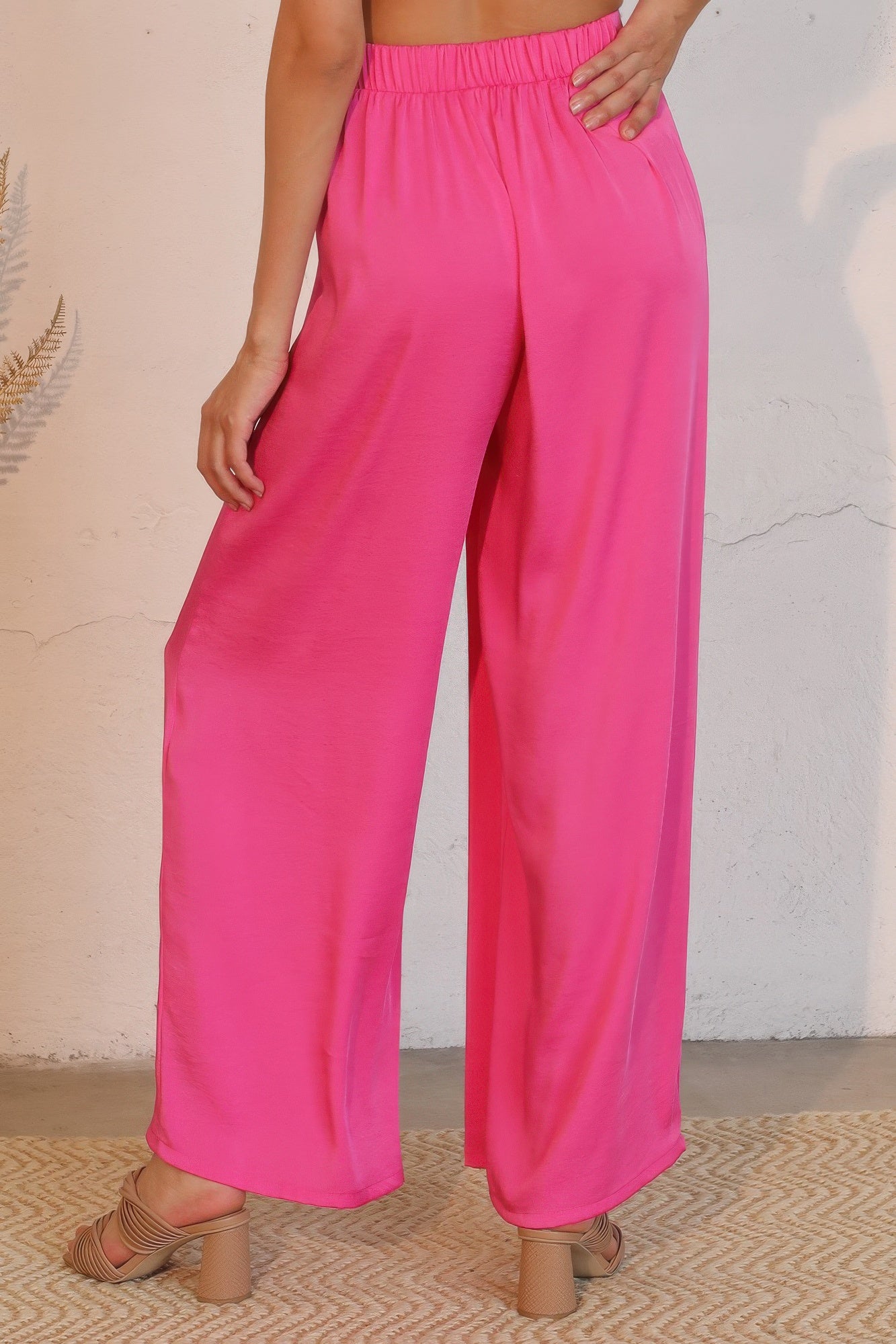 Washed Poly Silk Asymmetrical Pleated Pants - All Season Fashion