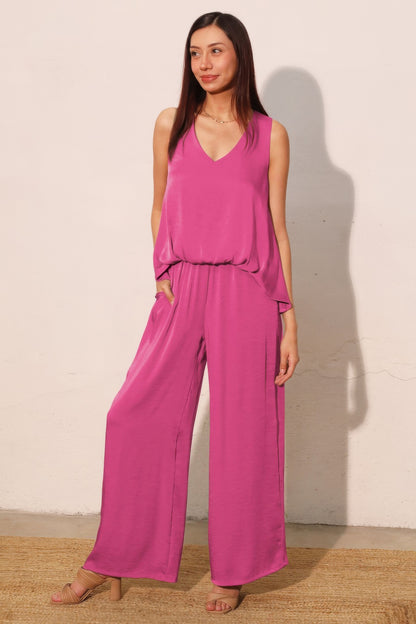 Washed Poly Silk Front Tucked Top - All Season Fashion