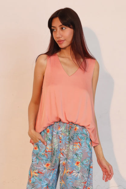 Washed Poly Silk Front Tucked Top - All Season Fashion