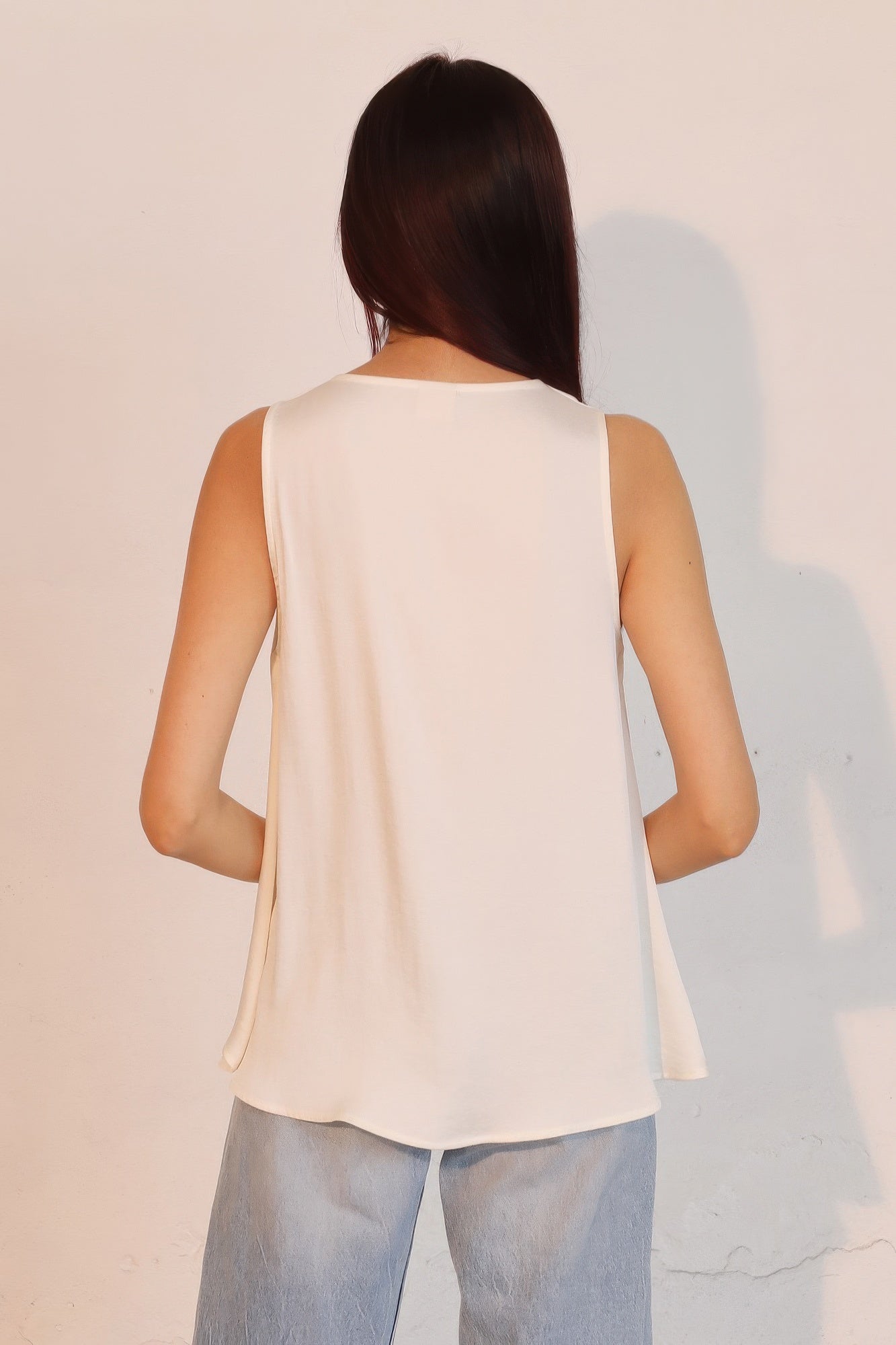 Washed Poly Silk Front Tucked Top - All Season Fashion