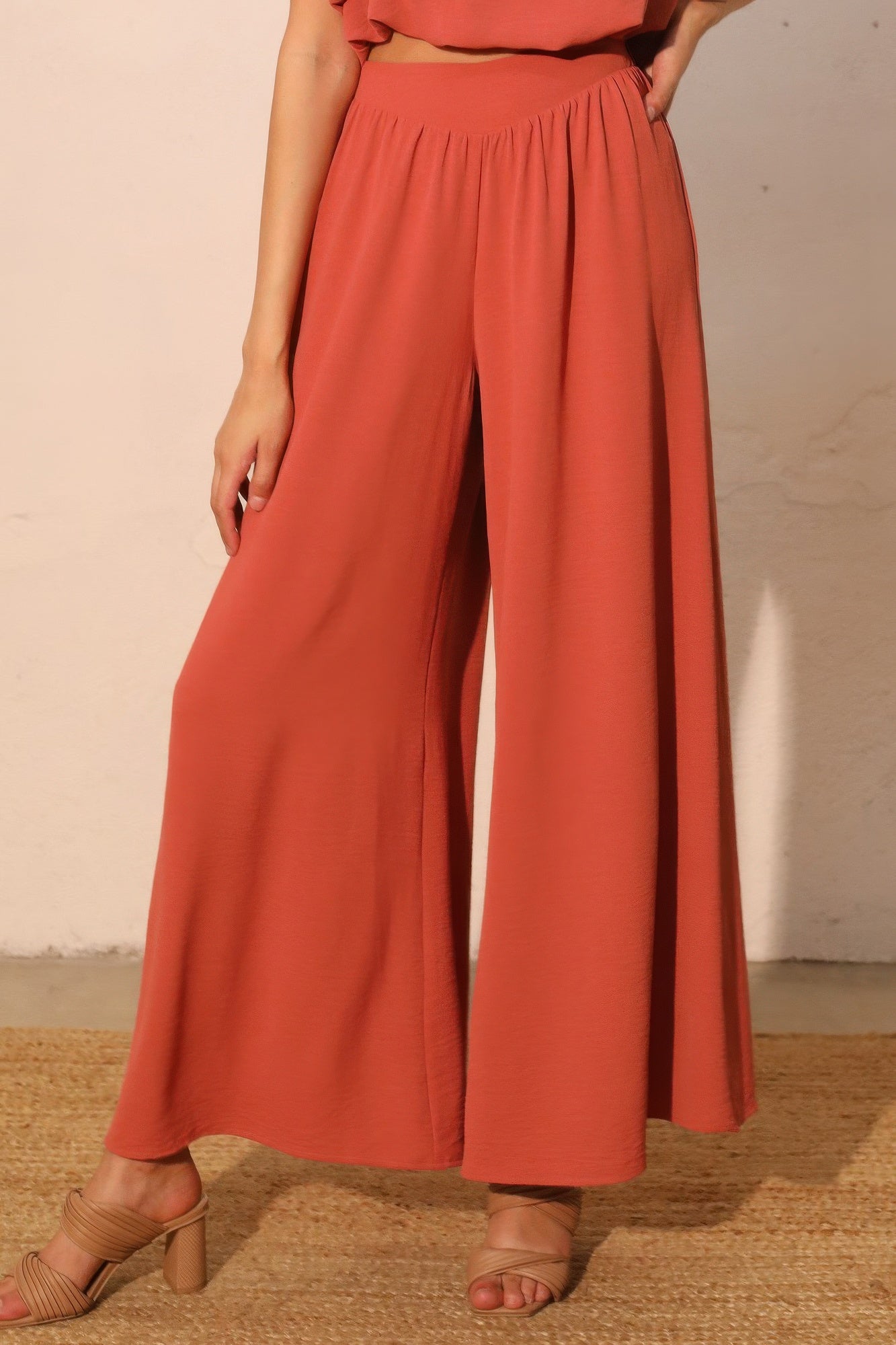 Matte Crepe Wide Leg Swing Pants - All Season Fashion