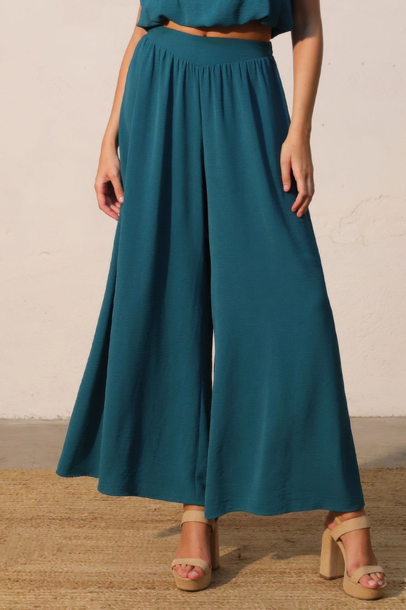Matte Crepe Wide Leg Swing Pants - All Season Fashion