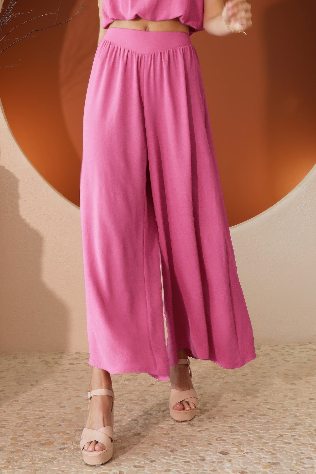 Matte Crepe Wide Leg Swing Pants - All Season Fashion