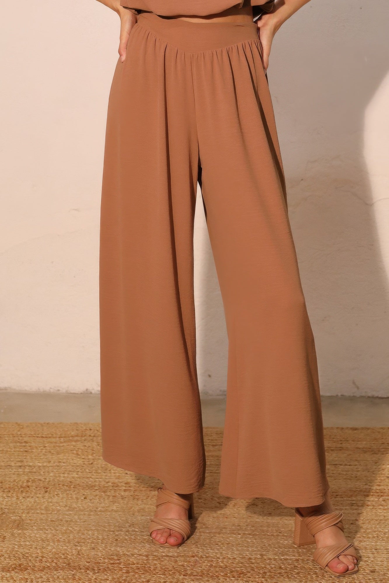 Matte Crepe Wide Leg Swing Pants - All Season Fashion