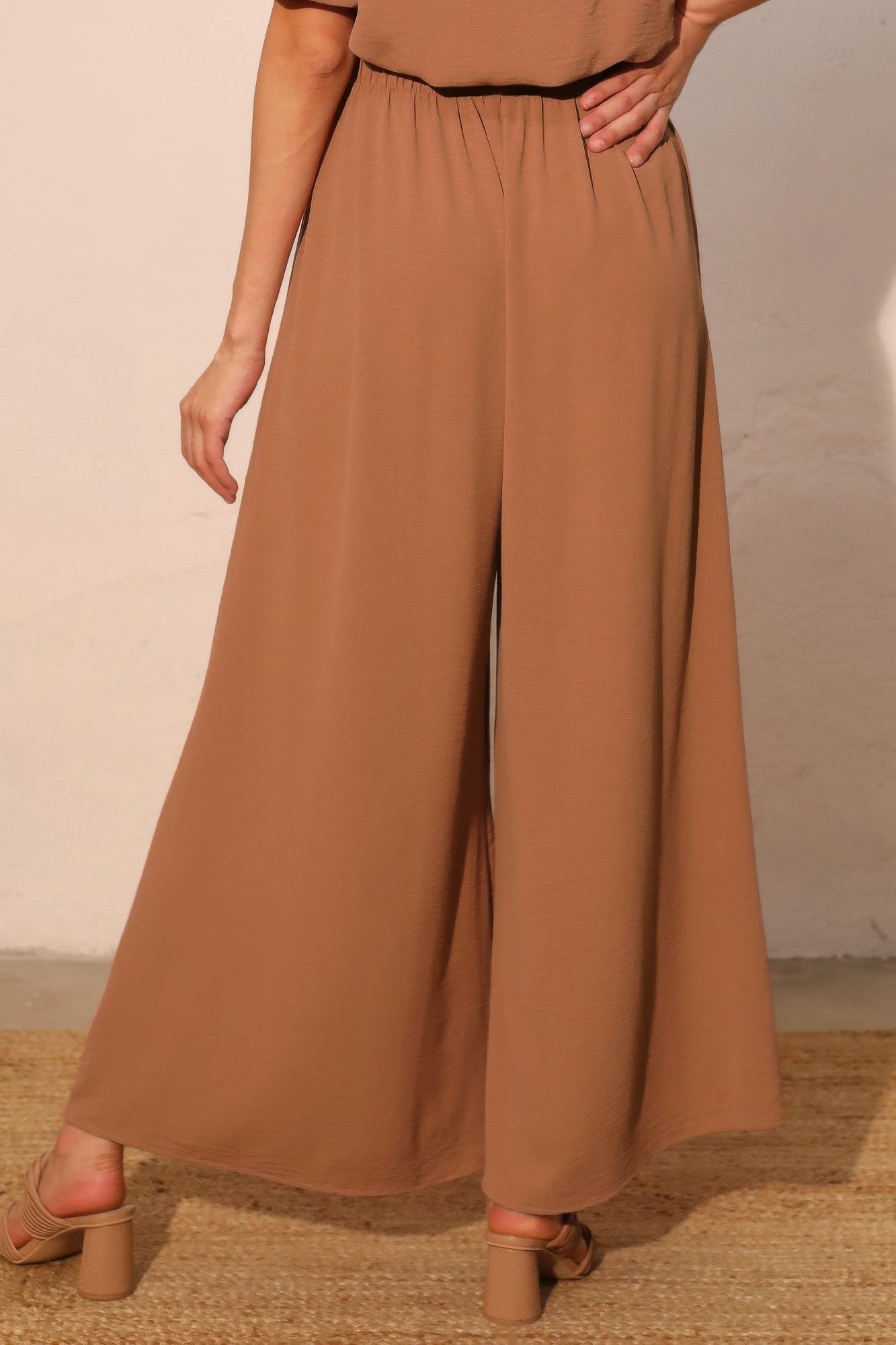 Matte Crepe Wide Leg Swing Pants - All Season Fashion