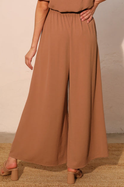 Matte Crepe Wide Leg Swing Pants - All Season Fashion
