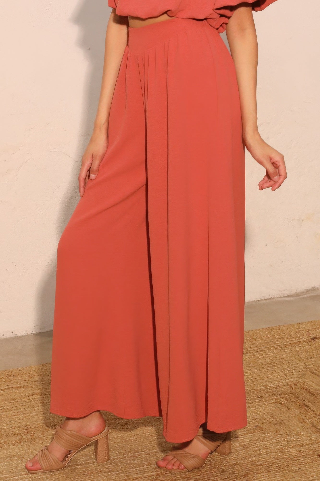 Matte Crepe Wide Leg Swing Pants - All Season Fashion