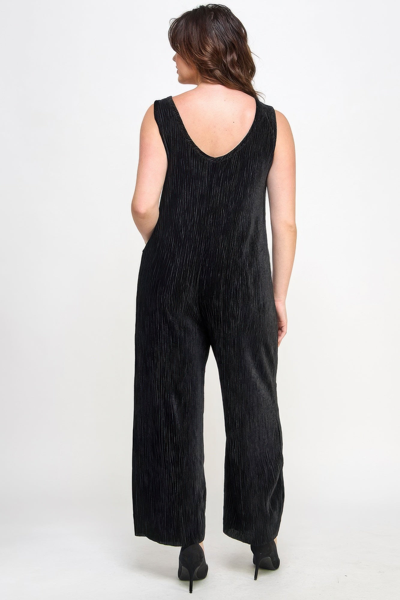 Velvet Plisse Overall Jumpsuit - All Season Fashion