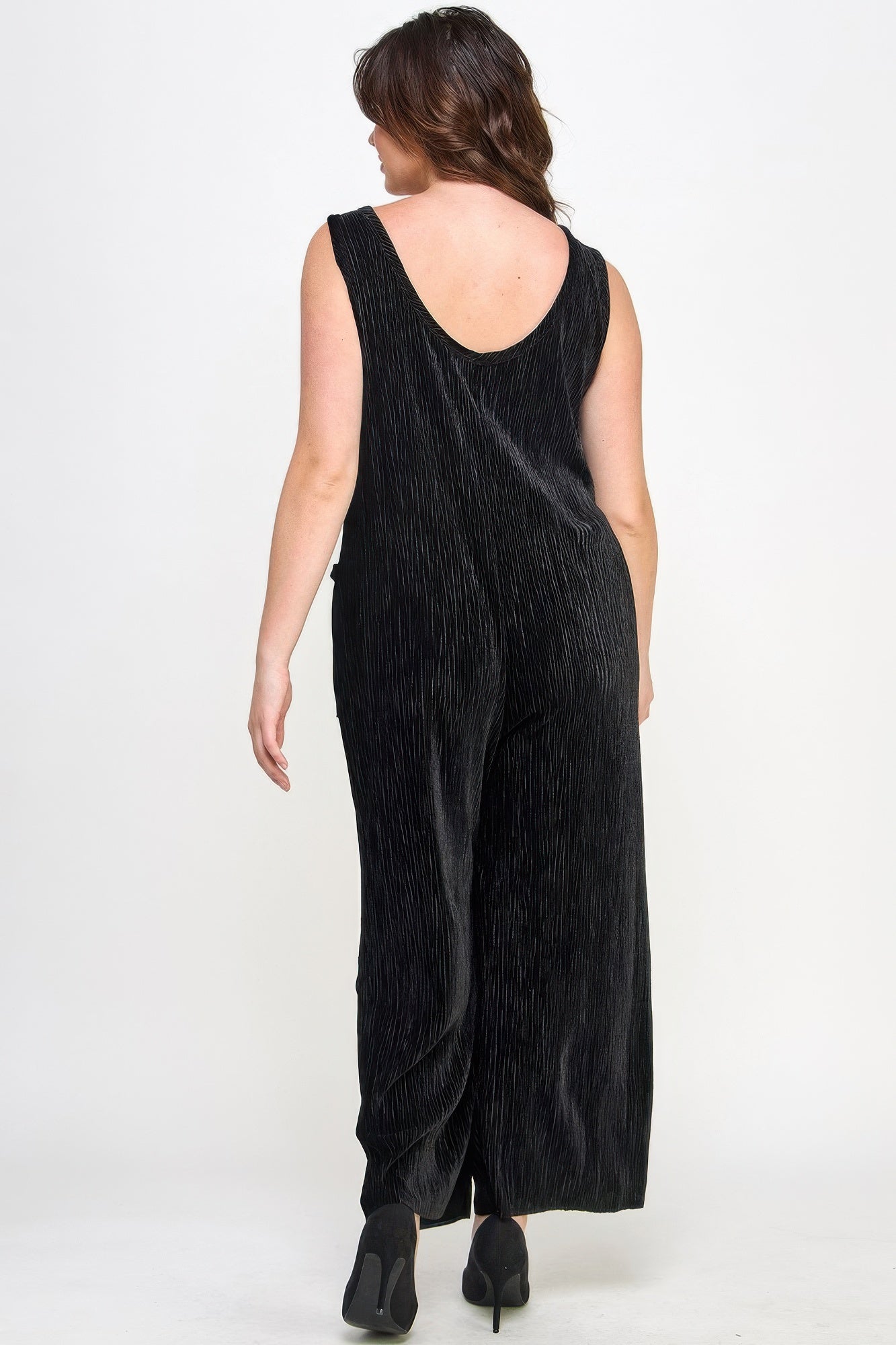 Velvet Plisse Overall Jumpsuit - All Season Fashion