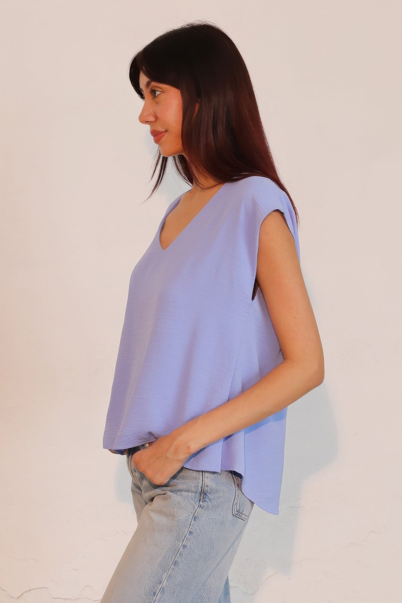 Matte Crepe Low Back Loose Top - All Season Fashion