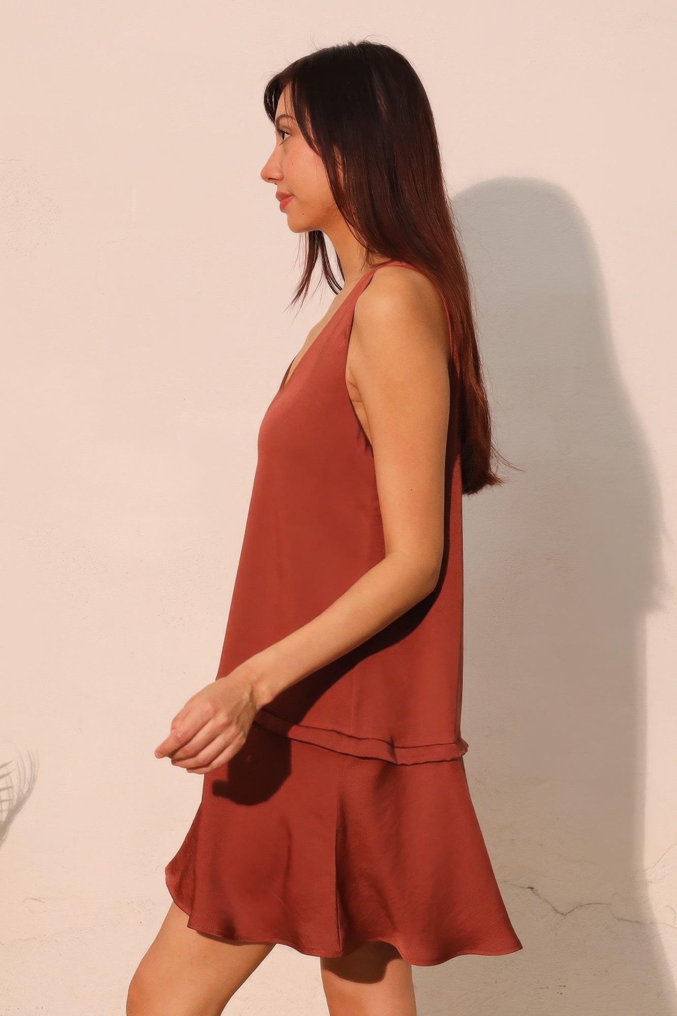 Washed Poly Silk Band Swing Dress - All Season Fashion