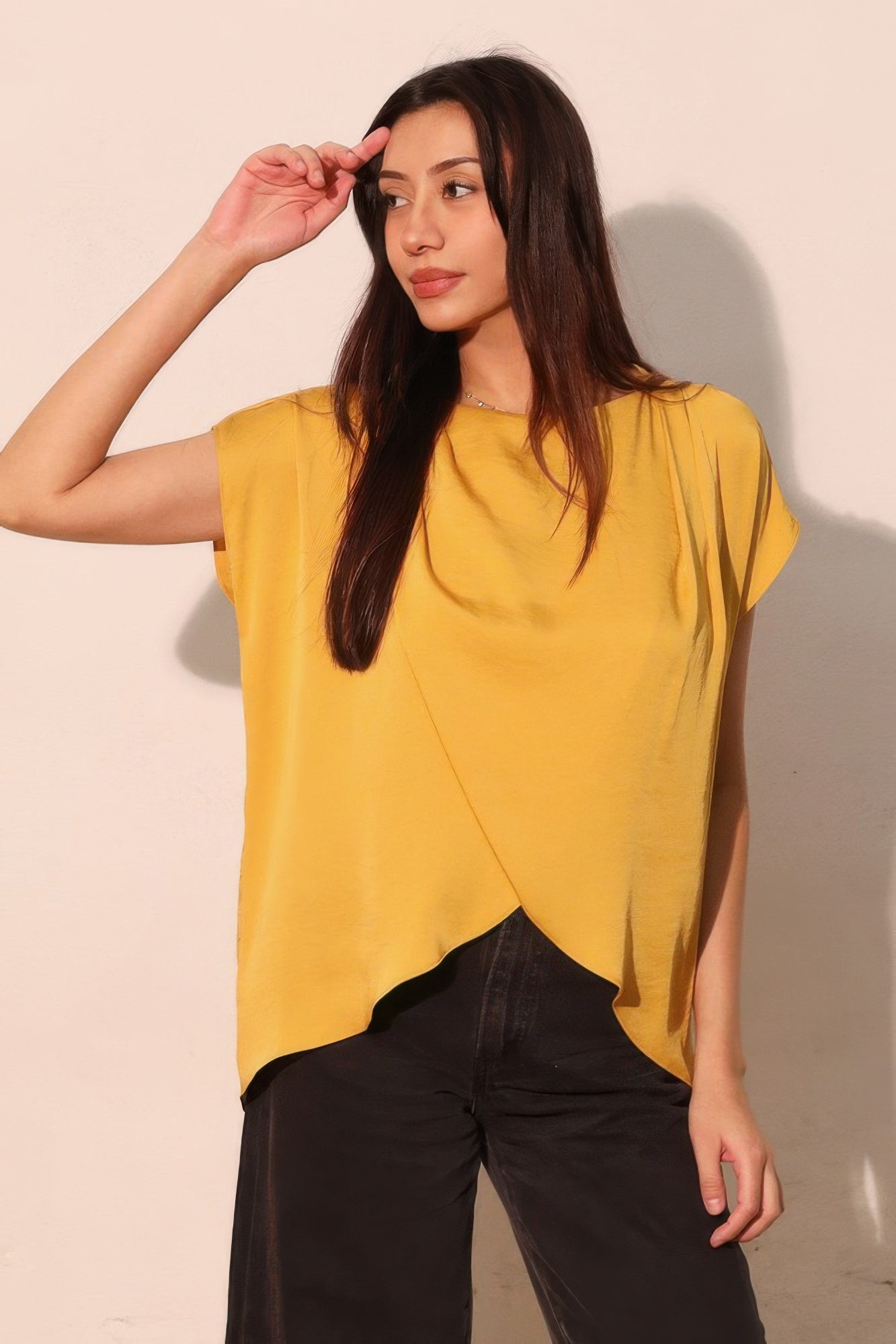 Washed Poly Silk Tulip Tunic Top - All Season Fashion
