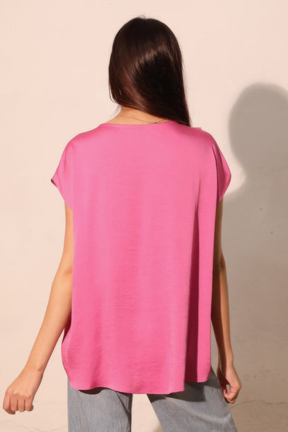 Washed Poly Silk Tulip Tunic Top - All Season Fashion