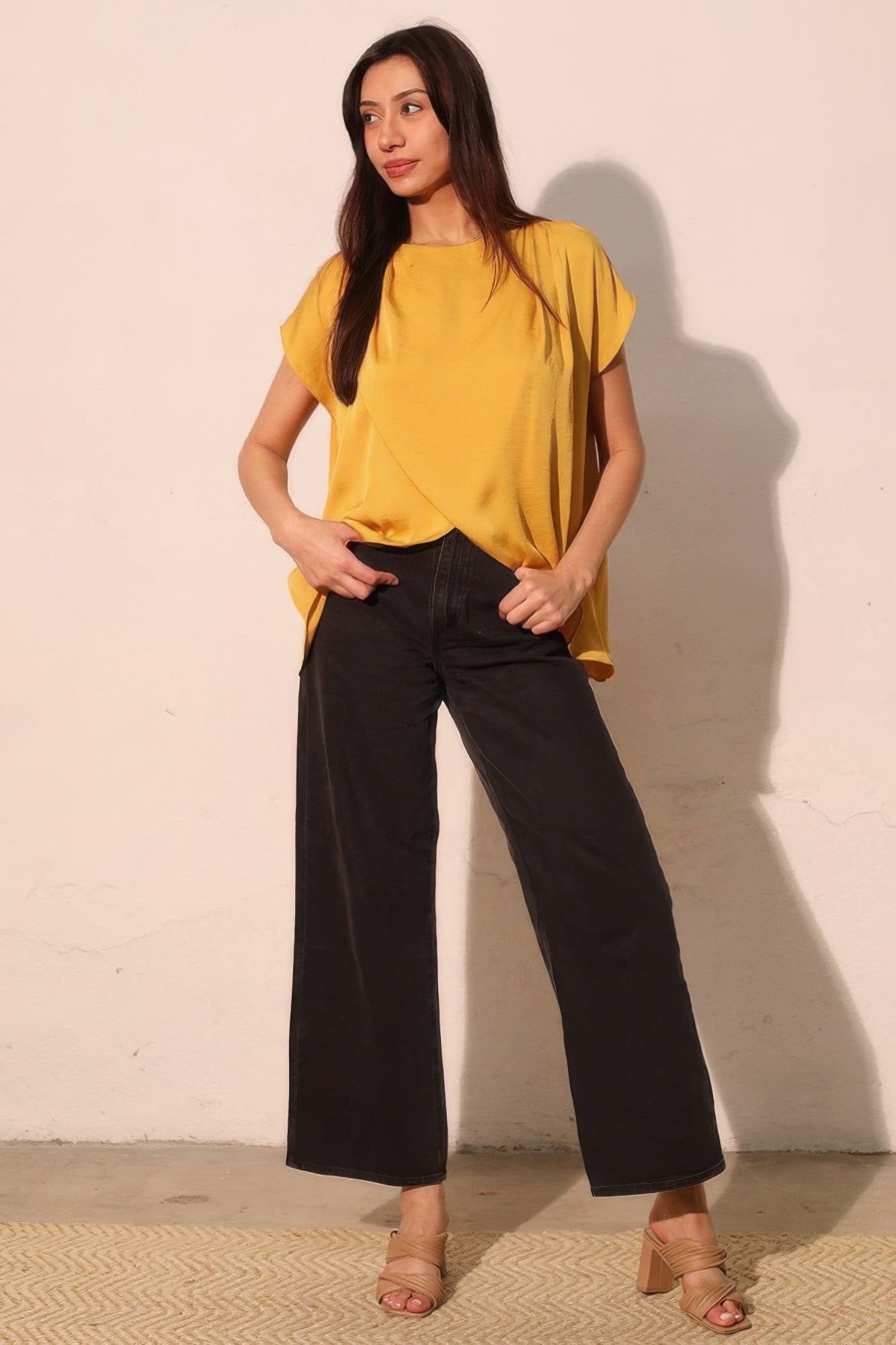 Washed Poly Silk Tulip Tunic Top - All Season Fashion